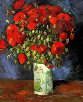  rote Kunst - Vase mit roten Mohnblumen Vincent van Gogh impressionistische Blumen